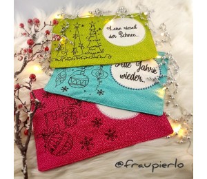 Stickserie ITH - Mug Rugs Weihnachten